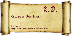 Krizsa Dorina névjegykártya